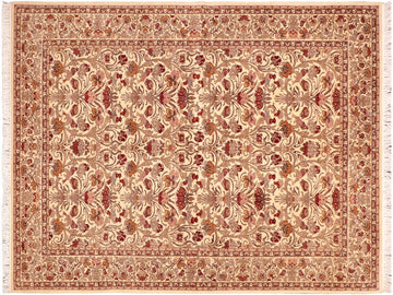 handmade Traditional Sayra Beige Gold Hand Knotted RECTANGLE 100% WOOL area rug 6x9